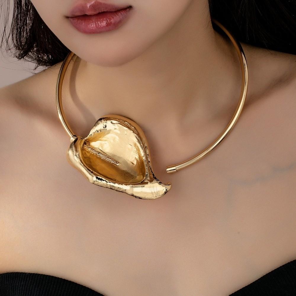 Collana Girocollo Giglio Calla Esagerato Catena Clavicola Floreale 3D Nuova Collana Statement Gioielli