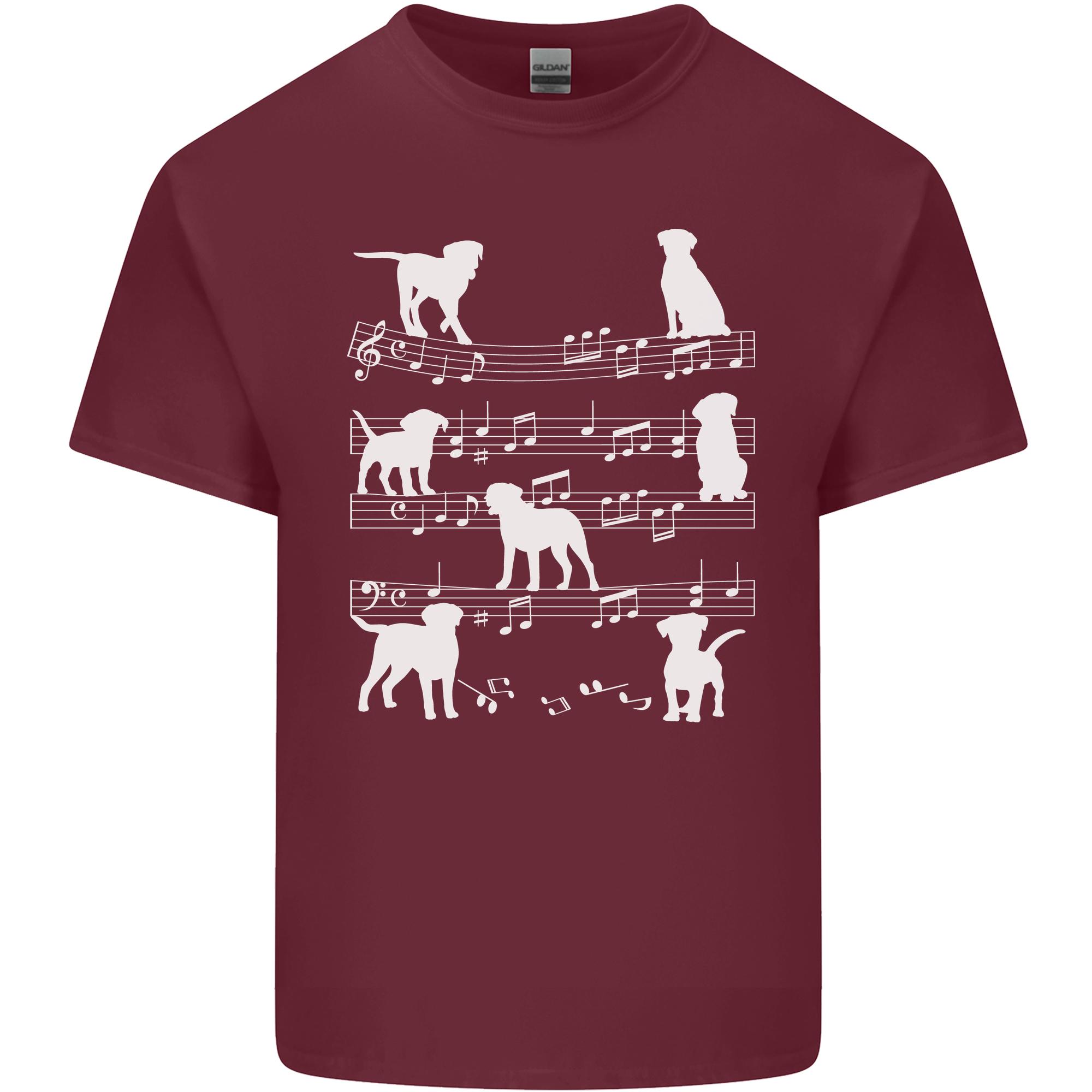 Dog Music Musical Notes Piano Guitar Unisexs Light Cotton Tshirt S