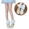 Elegant Tiered Lace Ruffle Calf Socks Cute Bowknot Wing Princess Anklet Frilly Trim Dress Socks for Women and Girls