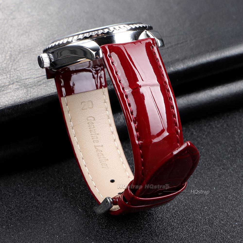 Leather Calfskin Strap 16mm 18mm 20mm 22mm Slub Pattern Watchband for Women Men Sport Watchband 12 14 19 21 24mm Universal Belt