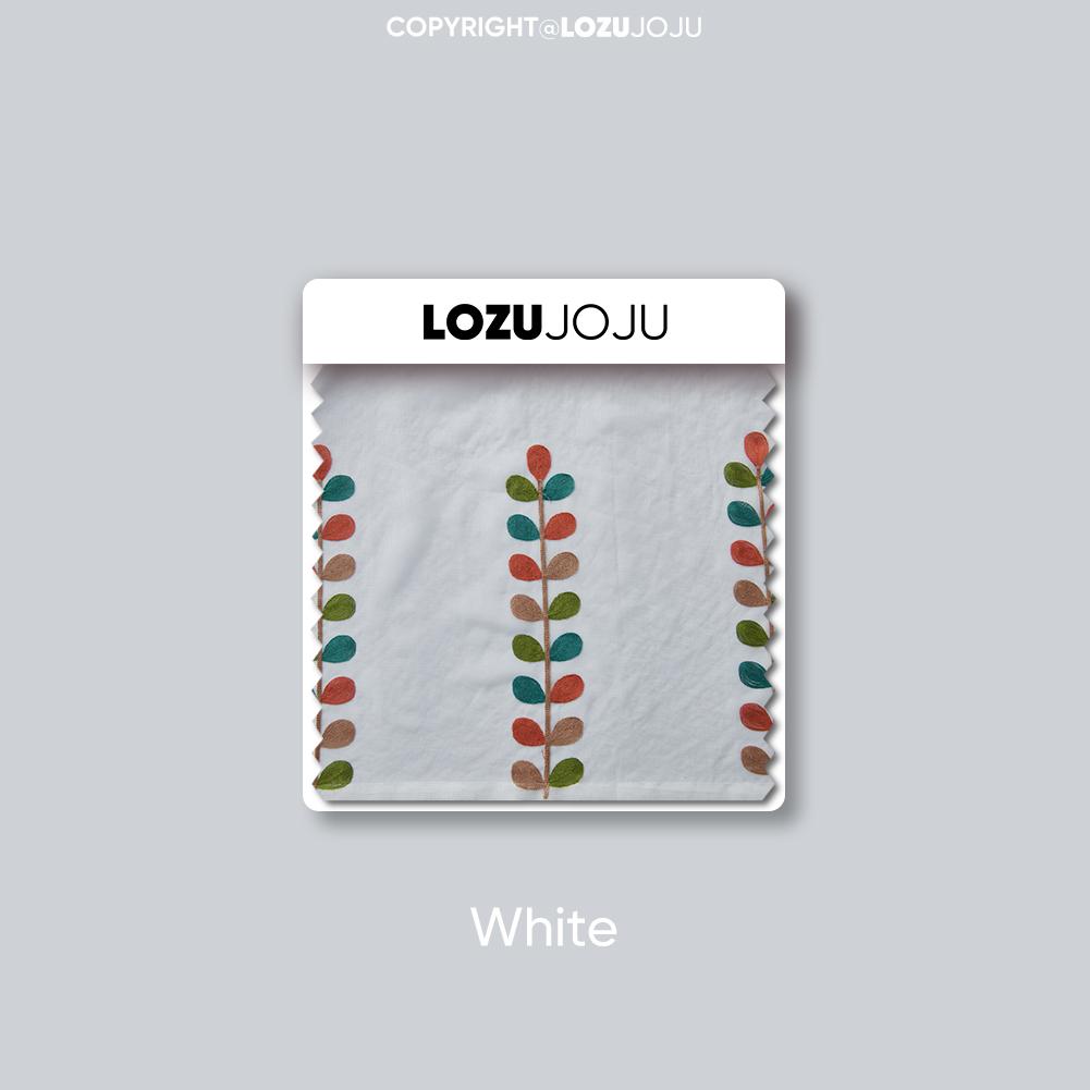 1PC LOZUJOJU White Tulle Modern Rural Style Embroidered Colorful Sheer Curtaint Window Drape for Living Room Bedroom Home Decor