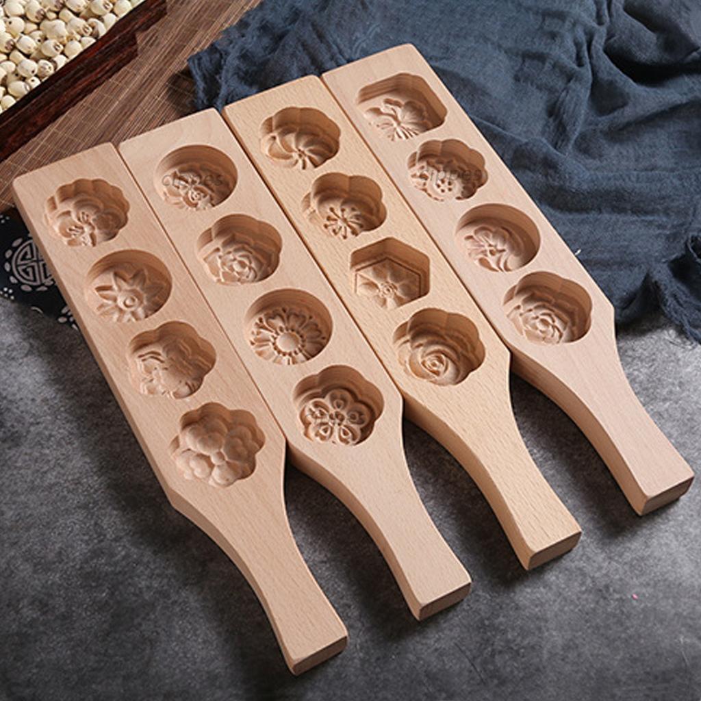 Wooden Cookie Molds for Baking, Moon Cake Molder, Cookie Stamps Cutter Mould for Mid-autumn Festival, for Muffin, Chocolate Mold