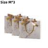 3pcsMarble Pattern Gift Bag Birthday Festival Party White Storage Tote Bag Gold Ribbon Baking Gift Packaging Paper Bag