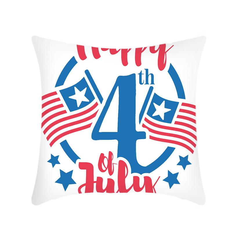 Independence Day Letter Flag Print Sofa Cushion Cover Home Holiday Pillow Cover
