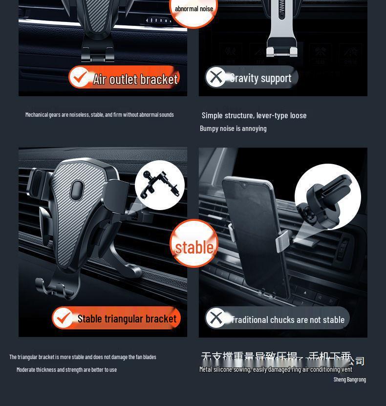 Car Phone Holder with Suction Cup and Air Vent Mount for Convenient Use