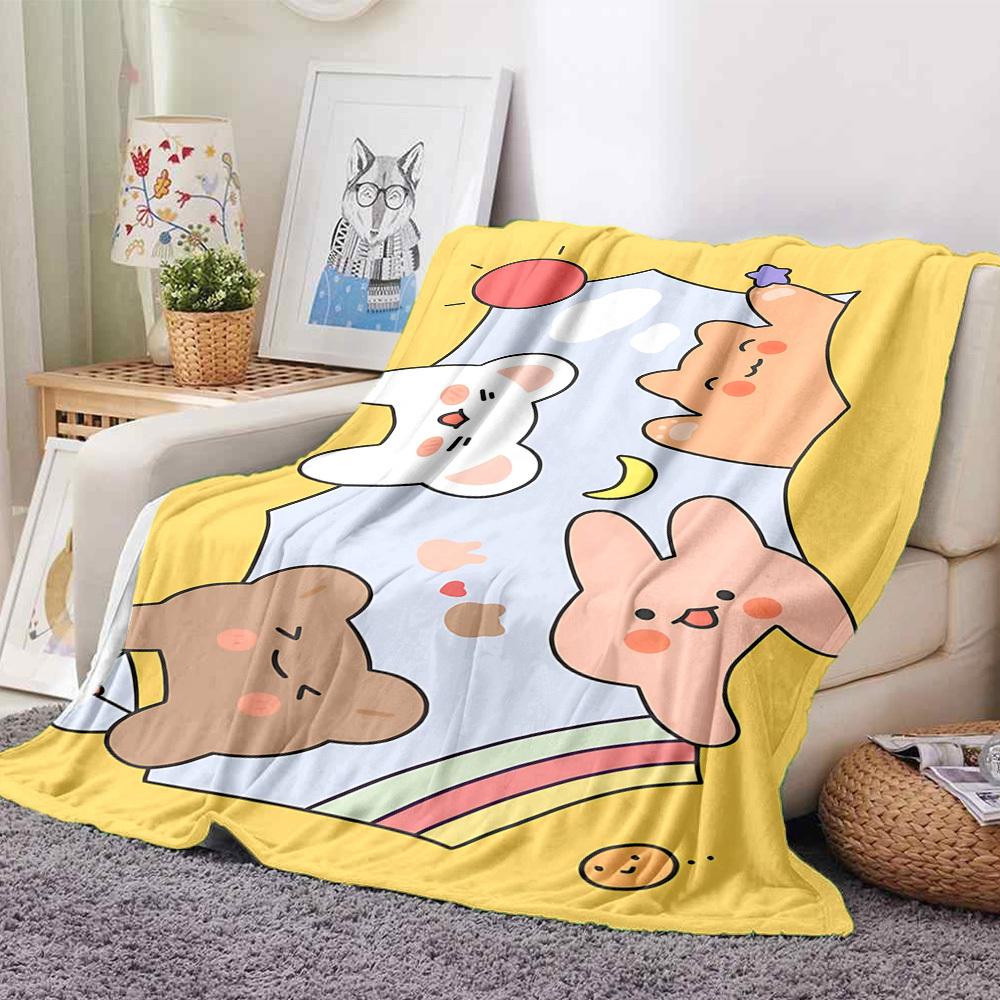 1pc Cute Animal Print Blanket Warm, Cozy, And Soft, Suitable for Sofas, Beds, Cars, And Office Use.Perfect for Camping And Travel, Making It a Great G
