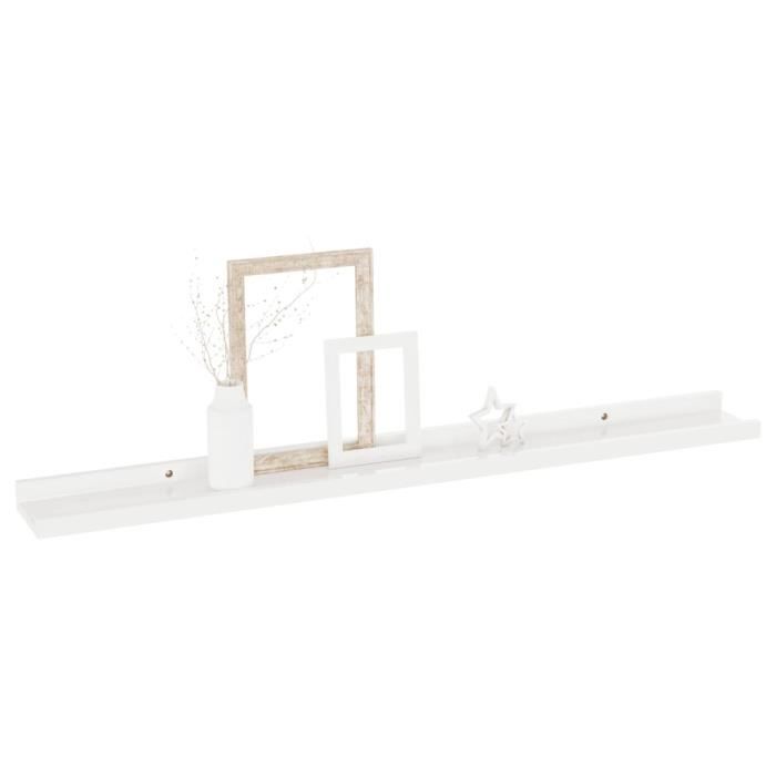 VidaXL Étagères murales 2 pcs Blanc brillant 80x9x3 cm