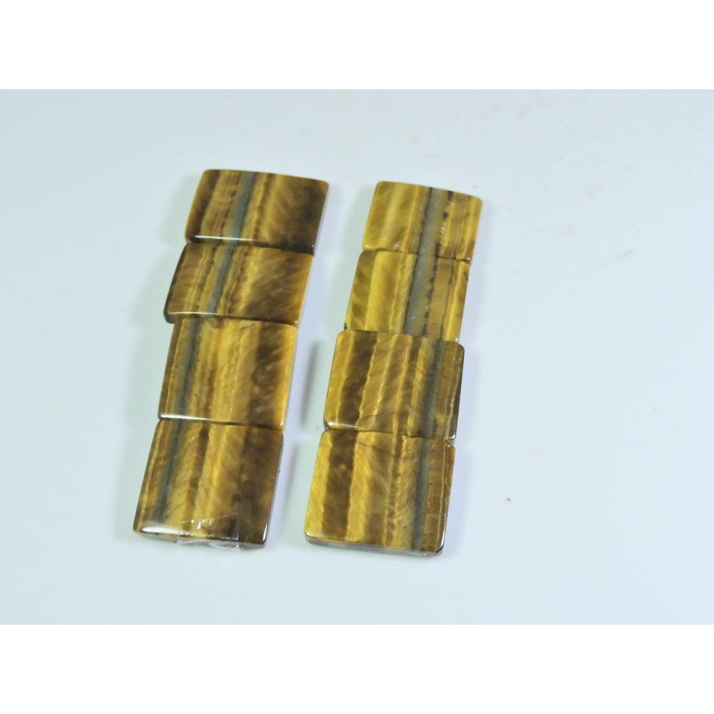 15-15MM Natural Tiger Eye Octagon Matched Pair Loose Gemstone 4 Pair Lot A-625