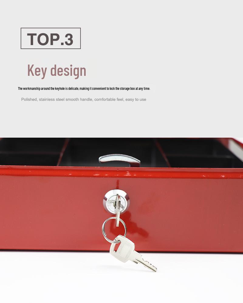 Portable Steel Cash and Jewelry Storage Box with Key Lock