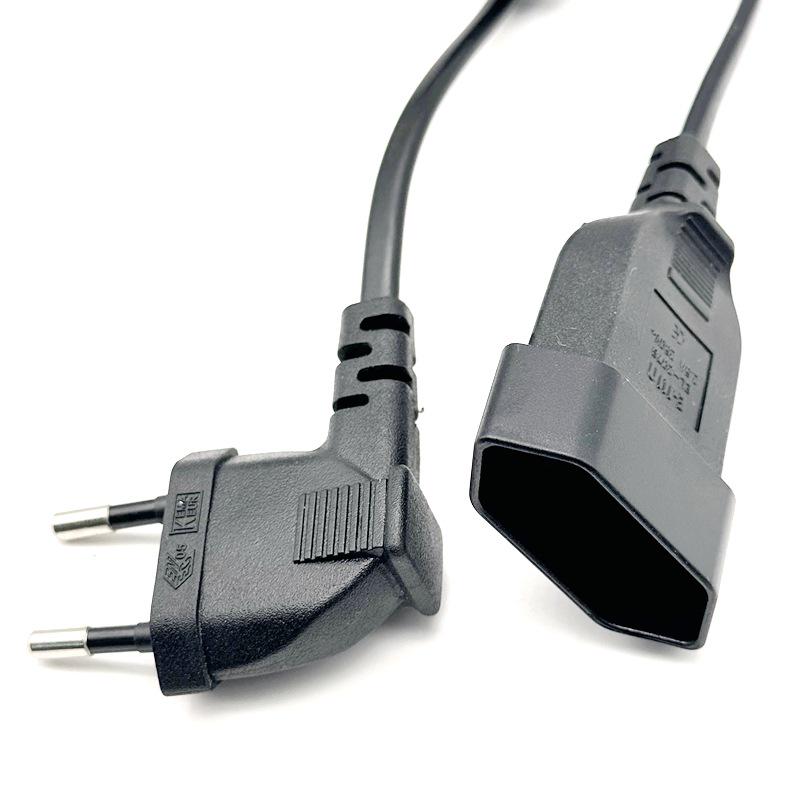 Euro Standard LED Light Two-Pin Extension Cord with Male-Female EU Plug Connection