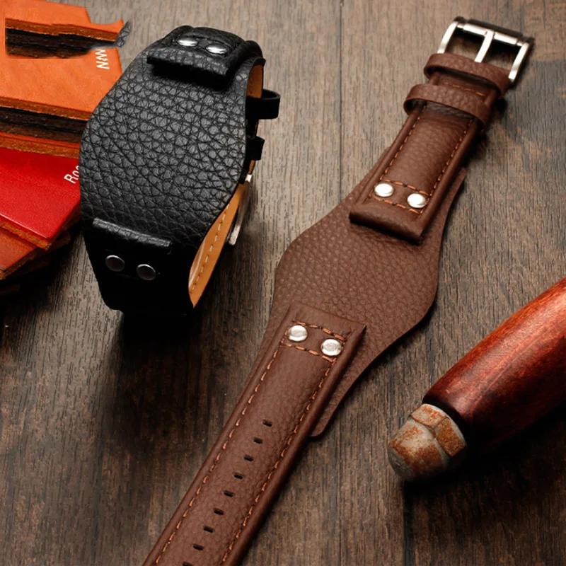 Echtes Lederarmband 22mm Armband mit Matte für Fossil CH2891 CH3051 CH2564 CH2565 Uhrenarmband handgefertigtes Herren-Lederarmband