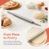 Silver Rolling Pin 304 Stainless Steel Dough Roller Durable Pizza Dough Roller  Bakery Pizzeria