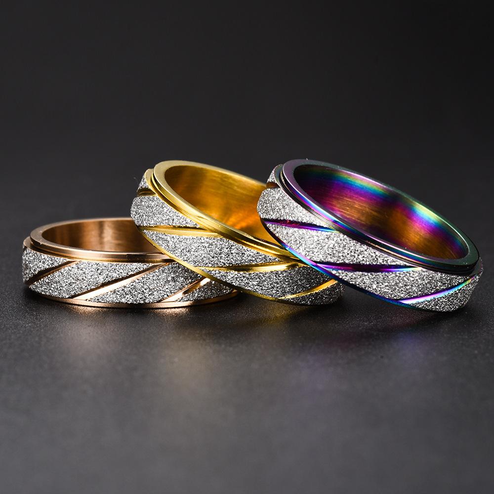 Hot Selling Trendy Stainless Steel New Color Frosted Rings For Women Men Zircon Accessories Wholesale Dropshipping Size 6-11