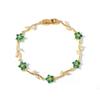 Tide Multiple Color Flower Rhinestone Branch Leaf Bracelet Dopamine Niche Sense Copper Women's Bangle Gifts