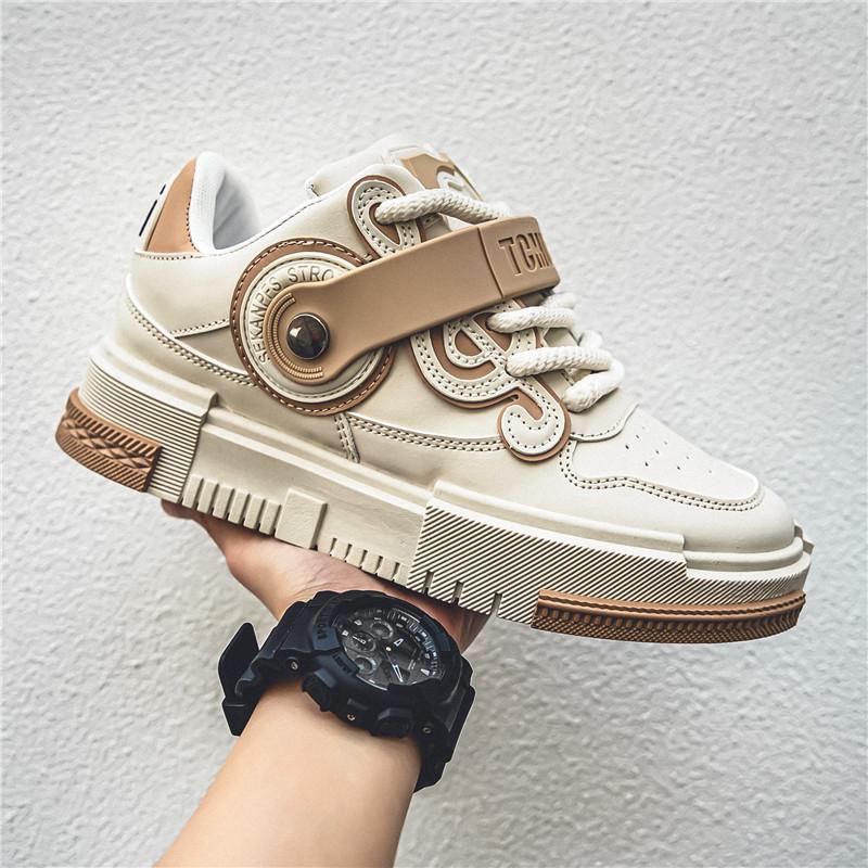 Fashion PARZIVAL Breathable Casual Shoes for Men Casual Sneakers Comfortable Platform Shoes Trend Student Running Shoe Lace Up Men Shoes