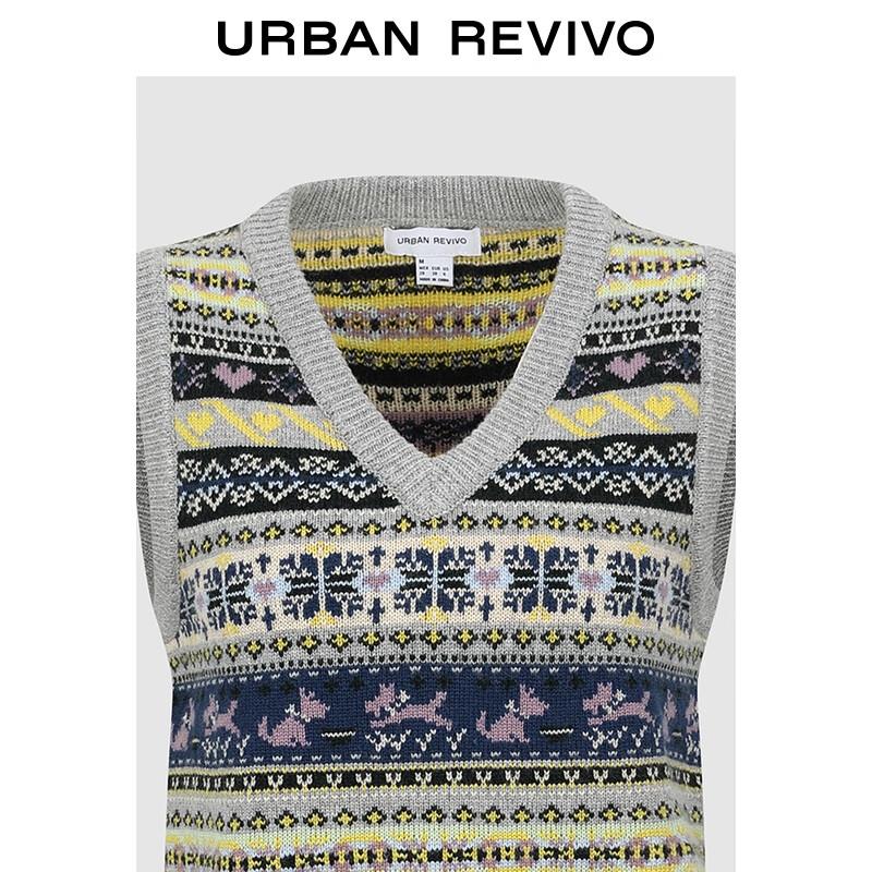 UR Damstickad Väst med Fair Isle-mönster i Jacquard