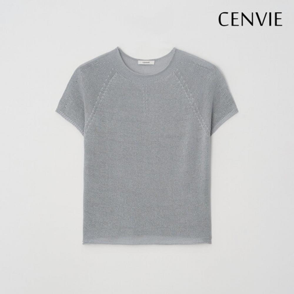 Senbi Women 3 Piece Set 26ss Summer Cloche Holgarment Round Neck Short Sleeve Kn