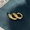 European and American Diamond-encrusted Snake Earrings Women's Light Luxury Niche Design Sense Advanced Earrings Buckle Cold Wind Unique Earrings
