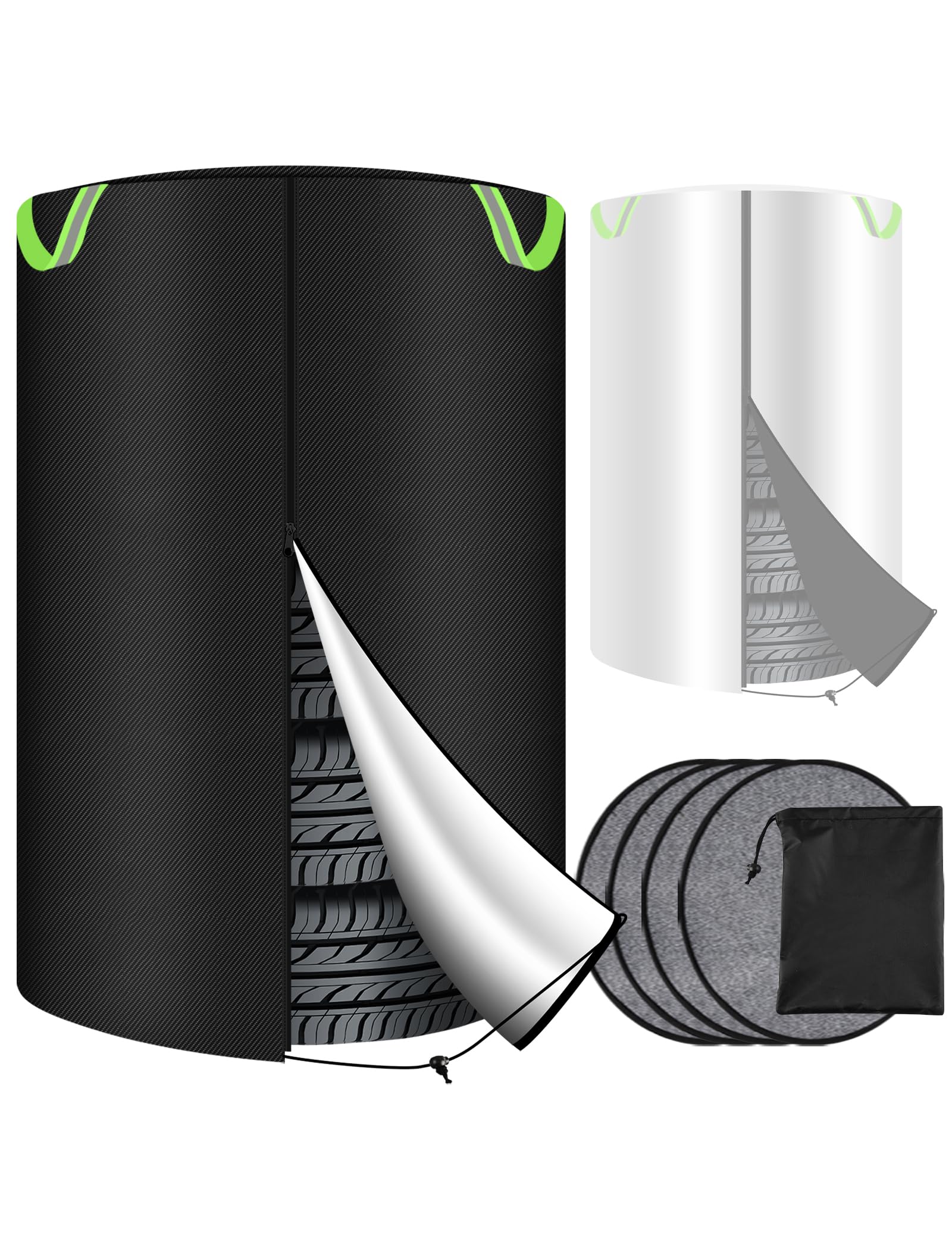 

Tire Cover, Outdoor, Waterproof, Tire Storage Bag, 420D UV Protection and Deterioration Protection, 4 M зелёный