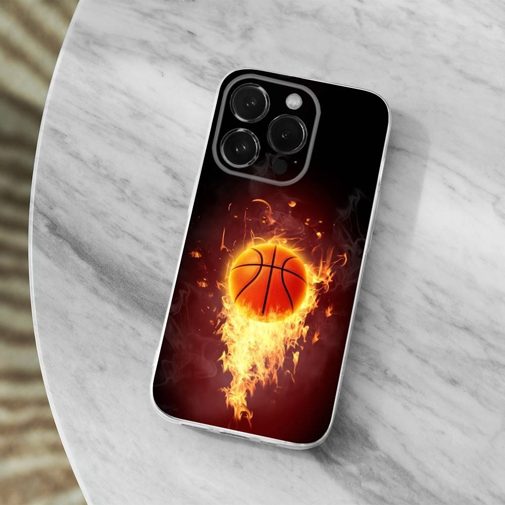 Sports Equipment Basketball Phone Case For iPhone,14,13,XR,SE,12,15,Pro,Max,Plus,11,17,16,X,XS,Mini Transparent Soft Cover