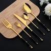 24Pcs Cutlery Set Stainless Steel Dinnerware Kitchen Fork Knife Tea Spoon Tableware Set Flatware Set Gold Silverware Set
