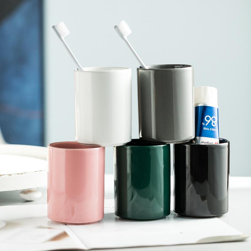 Ceramic Bathroom Toothbrush Cup Brushing Mug Mouthwash Cup Household Hotel Creative Mouthwash Gargle Cup Bathroom Accessories