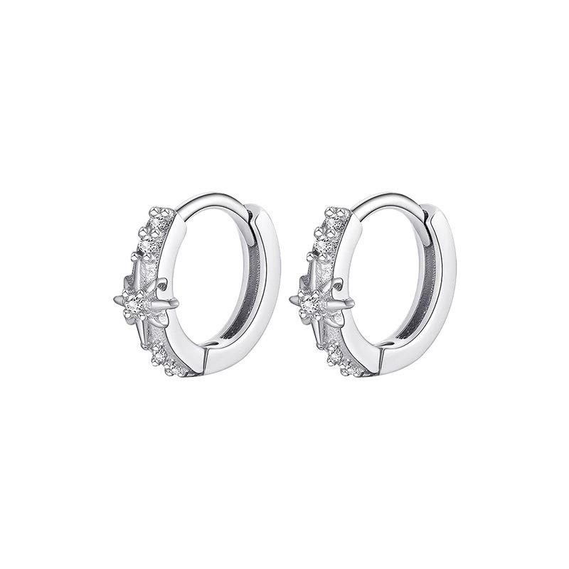 Octagram Earrings Light Luxury Niche Design Stud Earrings Ear Hole Earrings