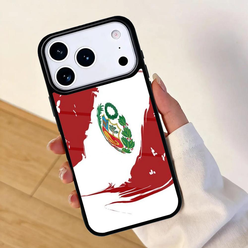 Peru Flag Mobile Phone Case for IPhone 17 AIR 16pro Max 15 14 13 12 11 Bumper Cover