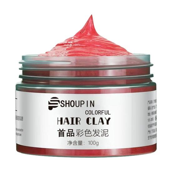 100ML Cremă de vopsea de păr de unică folosință Plante naturale colorate Lavabil în siguranță Bărbați Femei Unisex Ceară temporară pentru colorarea părului Coafura instantanee Gel de argilă color