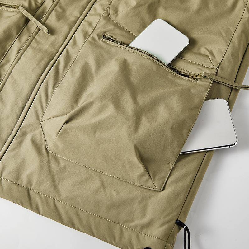 Men's Hooded Fleece Lined Jacket Thickened Warm Winter Coat Multi Pocket Casual Outerwear