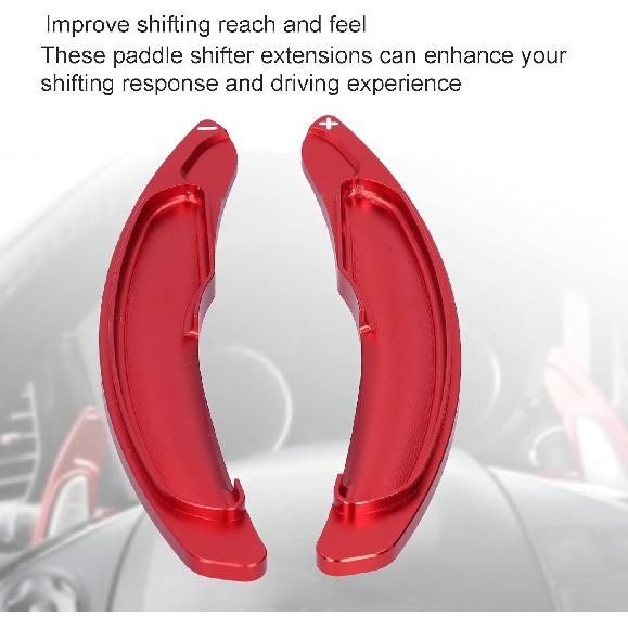 Acouto Paddle Shift Extend Cover,Steering Wheel Paddle Shifter Extension for Lancer Evo X 10 Outlander 2008‑2016