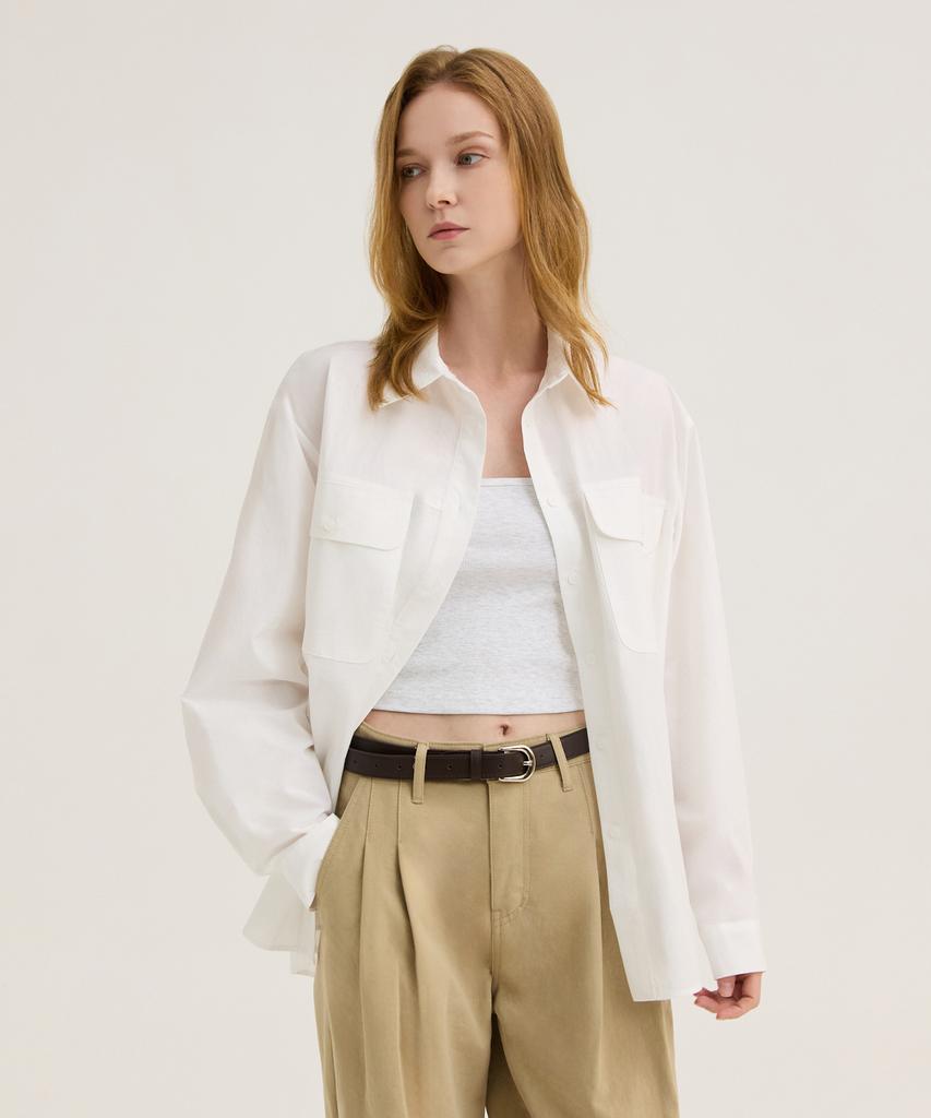 WAARFORWOMAN Ws-05 Pocket Loose Shirt_Ivory