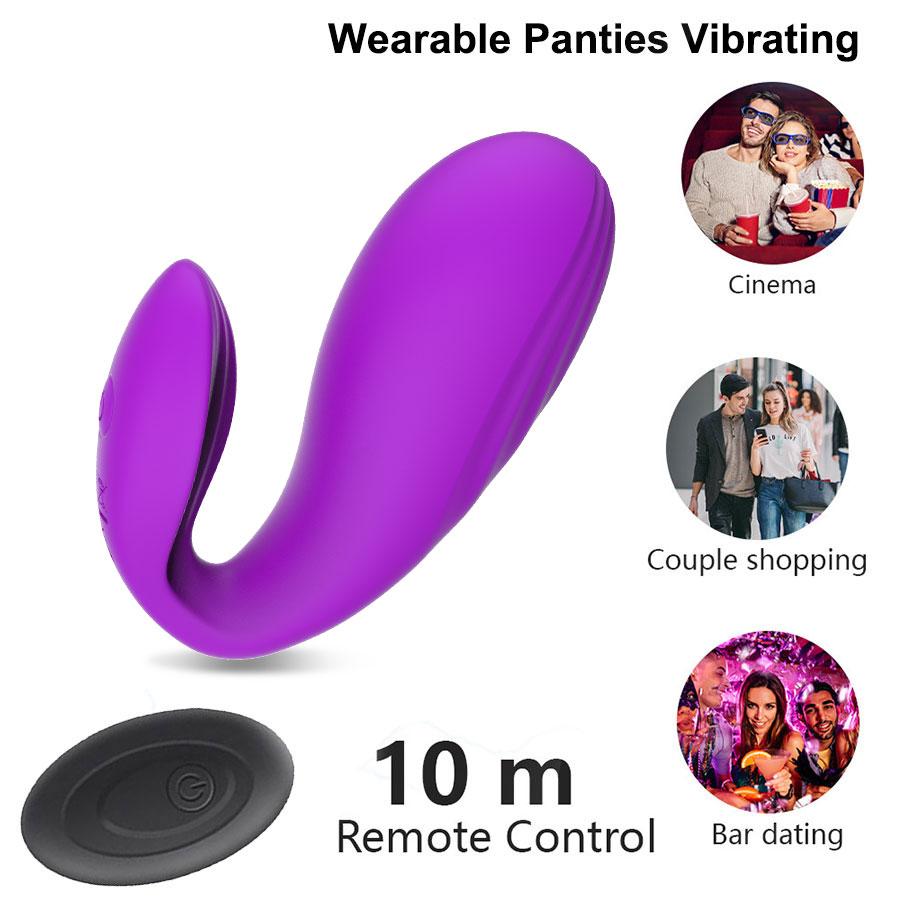 Nositelný vibrátor pro ženy s dálkovým ovládáním Dual Motor Mute Neviditelné kalhotky Vibrační G Spot Clit Stimulating Masager 10 režimů Sexuální hračky pro dospělé