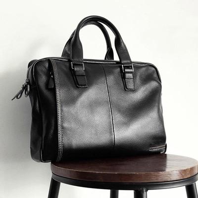 High Quality Cowhide Men's Business Handbag Shoulder Bag 100% Genuine Leather Briefcase for Men Commuting Crossbody Bag