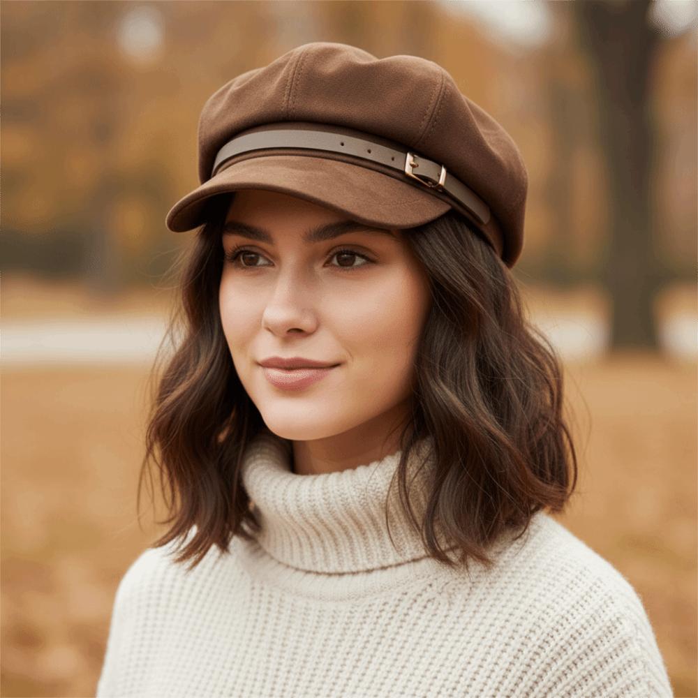 Suede Beret Hats Warm Newsboy Cap Classic Design Japanese-Style Cap Daily Travel