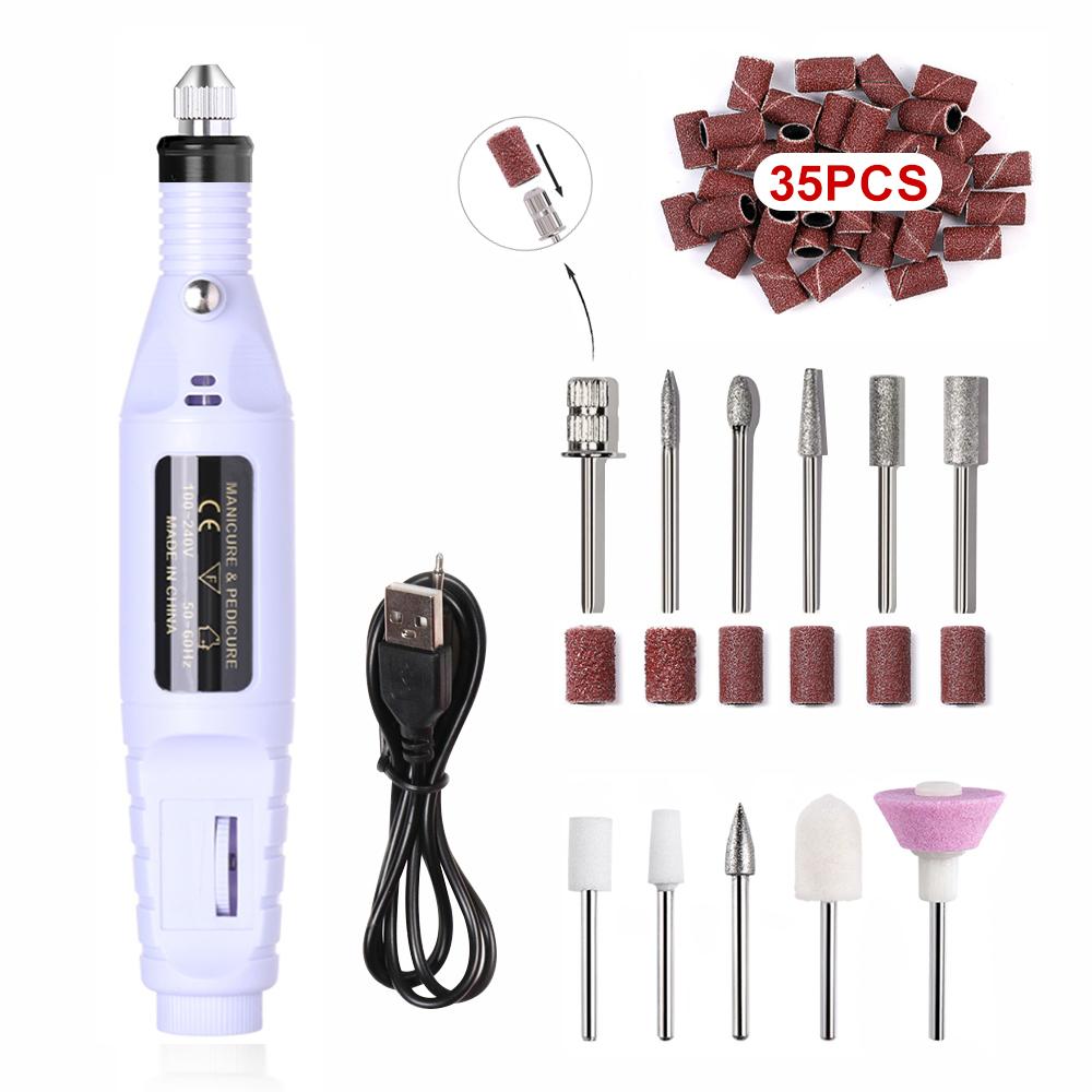 Strong Electric Nail Sander Nail Drill Machine Grinding Equipment Milling Cutter For Manicure Pedicure Polishing Tools