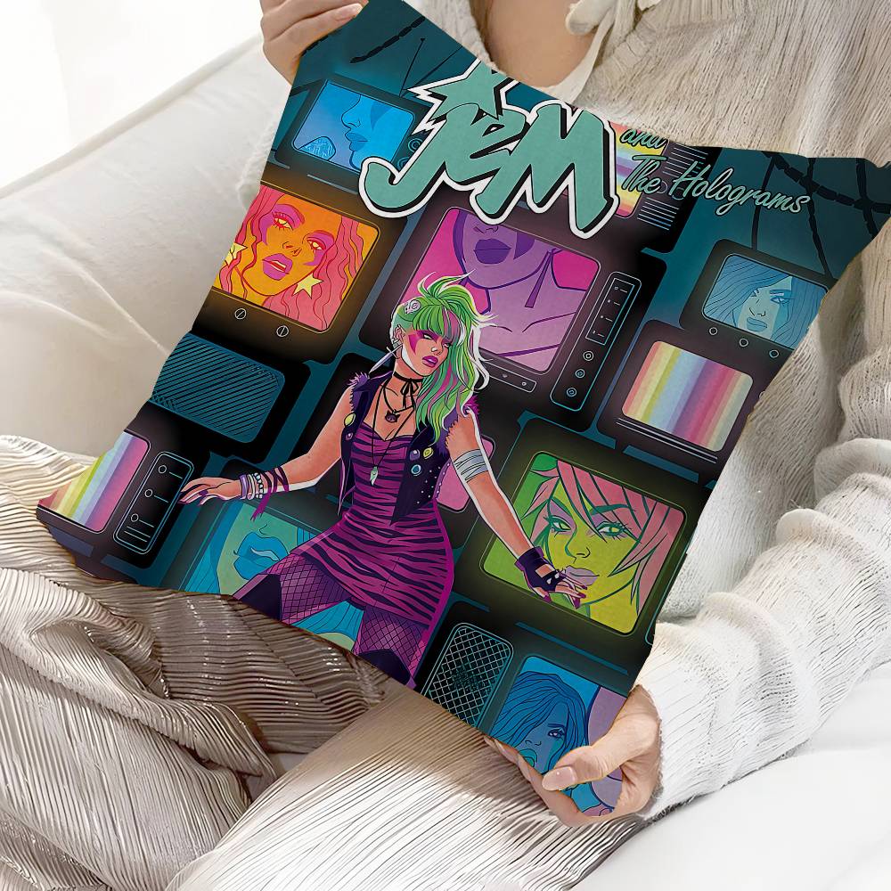 

Jem And The Holograms Movie Pillowcase Toon Gift Cushion Cover Bedroom Home Sofa Chair Seat Decor Pillow Case 30x30 cm