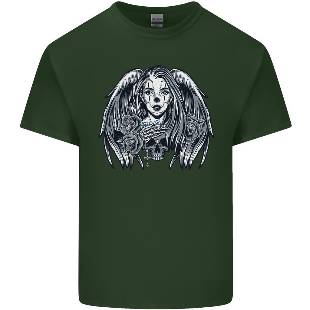 Heaven Hell Angel Skull Day Of The Dead Unisexs Light Cotton Tshirt