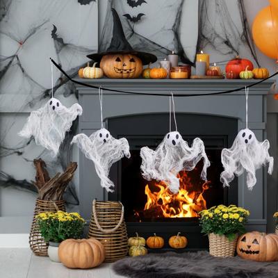 6-24PCS Halloween Ghost Banner Hanging Decoration Spooky Garden Patio Prop for Haunted House Party Halloween Gift Decoration