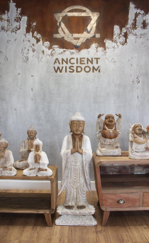 Buddha Statue Standing Whitewash 1m Welcome