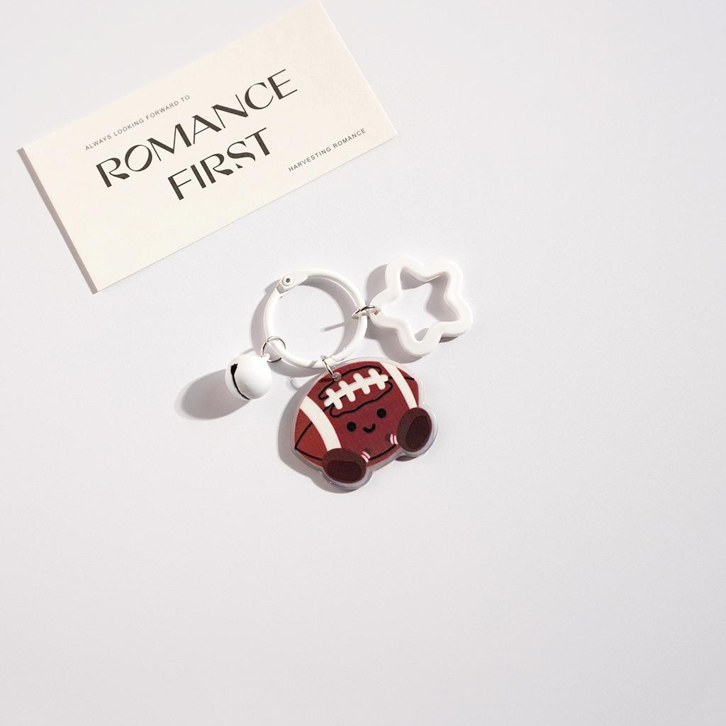 Cartoon Tennis Football Badminton Keychain For Y2k Bag Pendant Competition Activity Gifts Jewelry Decoration Accessories