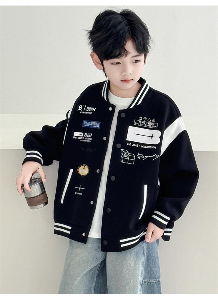 Boys' outerwear Spring and Autumn 2026 New Style Big Boys' Spring and Autumn Sportswear Children's Handsome Red Baseball Jacket