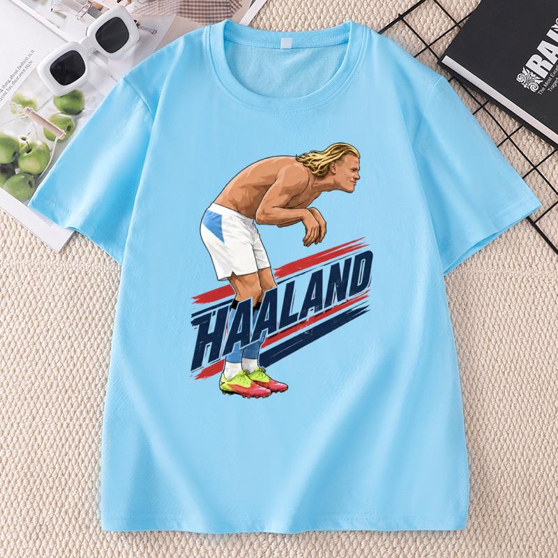 Norway Erling Haaland Tshirt Funny Football Meme TShirts Cotton Crewneck Short Sleeve T Shirt Unisex Unisex Y2k Popular Tees
