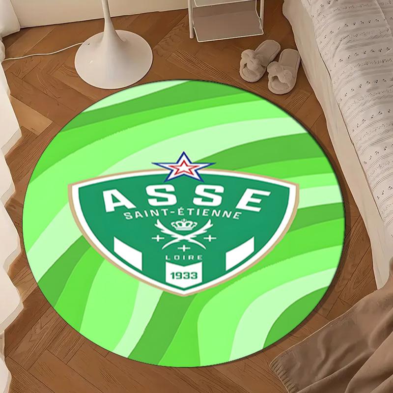 1PC Green Saint-Etienne Football  Round Rug for Livingroom,Bedroom, Palyroom, Chair Rug, Area rug, Circle Carpet, Large Size Fan Christmas gift