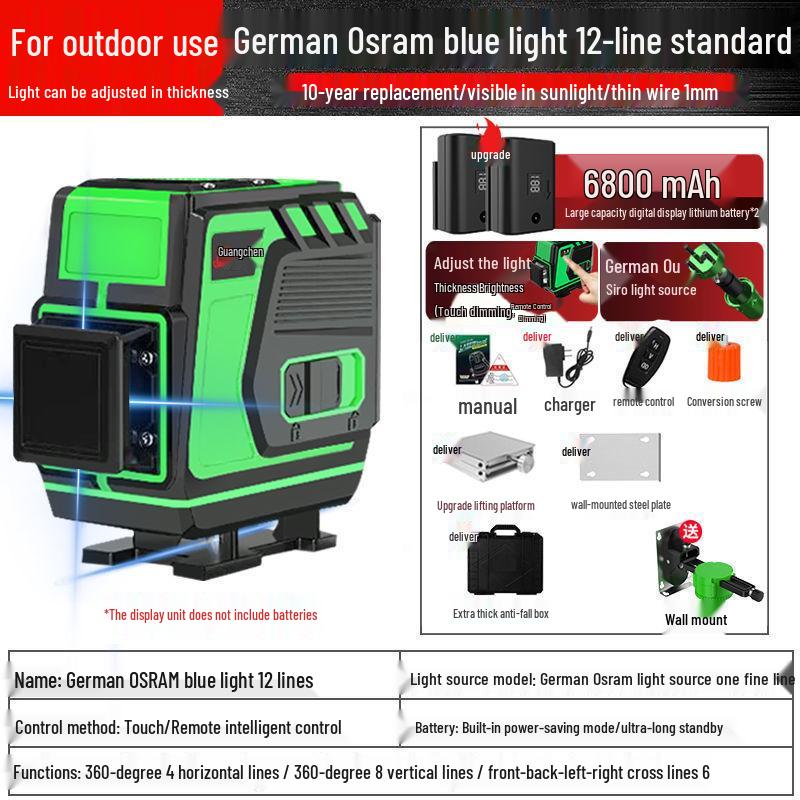 Infrared 16-Line High-Precision Green Laser Level for Wall & Floor Projection