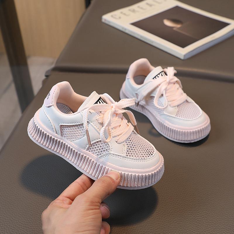 Kids Casual Sneakers 2025 Summer Non-slip Thick Bottom Toddler Mesh Hollowed-out Training Shoes Boys Girls School Comfort Wear