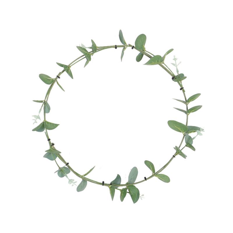 

30CM Simulate Eucalyptus Leaves Wreath with Iron Ring Hanging Pendant for Door Deocr