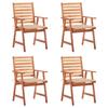 Garden Dining Chairs 4 pcs with Cushions Solid Acacia Wood