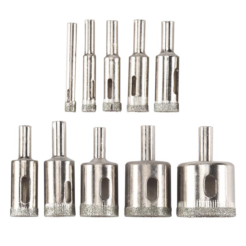 ABBY-Diamond Drill Bits,10Pcs 6-32Mm Hole Saw Diamond Drill Bit Hollow Core Drill Bit Set For Diamond Coating, Carbon Steel For