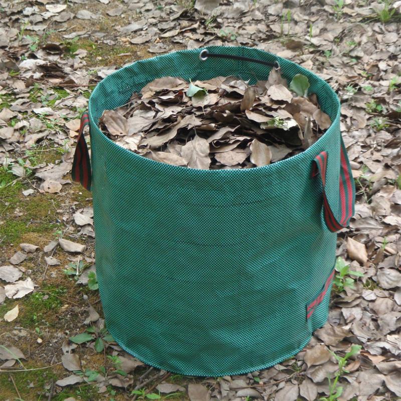 Worek na odpady ogrodowe 60L-500L Duża pojemność Worek ogrodowy Wielokrotnego użytku Wodoodporny Worek na liście Pojemnik do przechowywania i zbierania Do ogrodu Podwórka